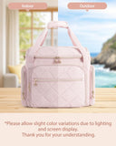 Marscamd Rolling Teacher Bag with 15.6" Laptop Compartment, Wheeled Work Briefcase Tote with Detachable Trolley for Women, Pink