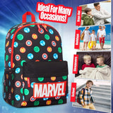 Marvel Avengers Backpack for Kids Teens Bookbag with Double Straps Daypack Backpacks for School Travel Sports Gifts for Boys (Black Aop)