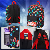 Marvel Avengers Backpack for Kids Teens Bookbag with Double Straps Daypack Backpacks for School Travel Sports Gifts for Boys (Black Aop)