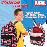 Marvel Avengers Backpack for Kids Teens Bookbag with Double Straps Daypack Backpacks for School Travel Sports Gifts for Boys (Red/Black)