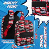 Marvel Avengers Backpack for Kids Teens Bookbag with Double Straps Daypack Backpacks for School Travel Sports Gifts for Boys (Red/Black)