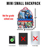 Marvel Captain America Mini Backpack Set - Bundle with 13" Avengers Small Backpack Plus Stickers, More | Captain America Mini Bag for Kids, Boys, Teens