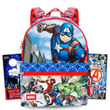Marvel Captain America Mini Backpack Set - Bundle with 13" Avengers Small Backpack Plus Stickers, More | Captain America Mini Bag for Kids, Boys, Teens