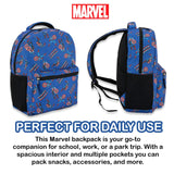 Marvel Comics Captain America School Backpack - Avengers, Spiderman, Thor, Iron Man, Hulk - Officially Licenced Bookbag for Boys & Girls (Captain America Blue)