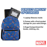 Marvel Comics Captain America School Backpack - Avengers, Spiderman, Thor, Iron Man, Hulk - Officially Licenced Bookbag for Boys & Girls (Captain America Blue)