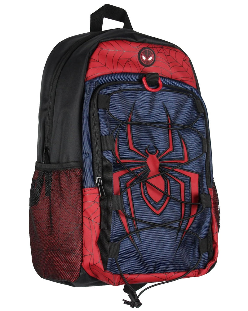 Marvel Comics Spider - Man Miles Morales 17" Backpack Laptop Travel Book Bag Padded Back Adjustable Strap Bungee Cord