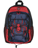 Marvel Comics Spider - Man Miles Morales 17" Backpack Laptop Travel Book Bag Padded Back Adjustable Strap Bungee Cord
