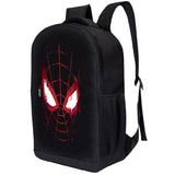 Marvel Comics Spiderman Backpack - Into The Spider - Verse Black Knapsack 16 inch Mesh Padded Bag (Miles Morales 1)