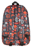 Marvel Deadpool Backpack Merc With A Mouth Verbiage All Over Print Laptop Travel Backpack 17"