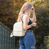Marvolia Mini Backpack for Women - Vegan Leather Small Backpack Fashion Backpack Purse for Travel Work Shopping - White