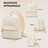 Marvolia Mini Backpack for Women - Vegan Leather Small Backpack Fashion Backpack Purse for Travel Work Shopping - White