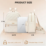 Marvolia Mini Backpack for Women - Vegan Leather Small Backpack Fashion Backpack Purse for Travel Work Shopping - White