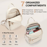 Marvolia Mini Backpack for Women - Vegan Leather Small Backpack Fashion Backpack Purse for Travel Work Shopping - White