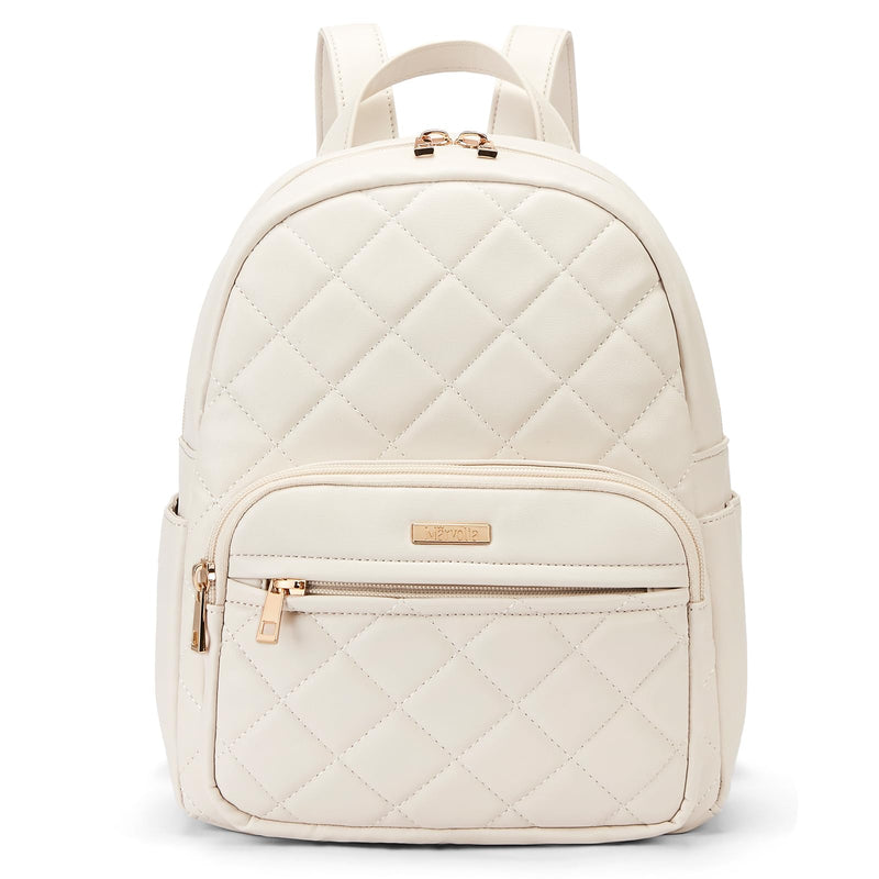 Marvolia Mini Backpack for Women - Vegan Leather Small Backpack Fashion Backpack Purse for Travel Work Shopping - White