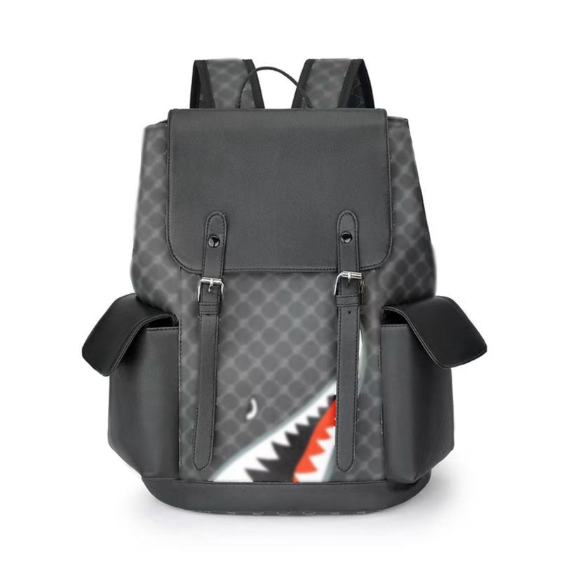 Marzaha Black Leather Laptop Backpack Lightweight School Backpack Bookbag, Multi functional Business Travel Backpack (Black 2,ONE SIZE)
