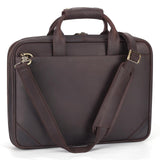 Masa Kawa Leather Slim Briefcase for Men Fits 14