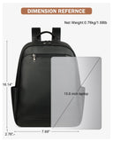 MASINTOR 15.6 inch Leather Laptop Backpack Purse for Women, Designer Travel and Work Bag with Laptop Compartment Black