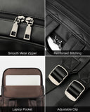 MASINTOR 15.6 inch Leather Laptop Backpack Purse for Women, Designer Travel and Work Bag with Laptop Compartment Black