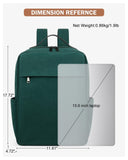 MASINTOR 15.6 inch PU Leather Laptop Backpack Purse for Women, Large College Casual Backpack Travel Bag Retro Green