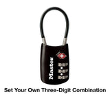 Master Lock 4688D Accepted Set Your Own Combination TSA Approved Luggage Lock, 1 Pack, Black