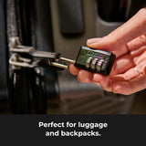 Master Lock Black Combination Padlock, Indoor Gym Locker Lock with Customizable 3 - Digit Code for Luggage, Backpacks, Cabinets, 647D