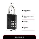 Master Lock Black Combination Padlock, Indoor Gym Locker Lock with Customizable 3 - Digit Code for Luggage, Backpacks, Cabinets, 647D