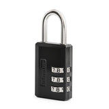 Master Lock Black Combination Padlock, Indoor Gym Locker Lock with Customizable 3 - Digit Code for Luggage, Backpacks, Cabinets, 647D