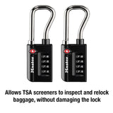 Master Lock Black Set Your Own Combination TSA Approved Luggage Lock, Travel Padlocks for Suitcases, Backpacks, Bags, 2 Pack, 4696T