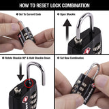 Master Lock Black TSA - Approved Luggage Lock with Wide Lock Body and Thin, Durable Steel Shackle, Zipper Lock for Backpacks, Luggage, 4680DBLK