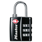 Master Lock Black TSA - Approved Luggage Lock with Wide Lock Body and Thin, Durable Steel Shackle, Zipper Lock for Backpacks, Luggage, 4680DBLK