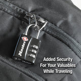 Master Lock Black TSA - Approved Luggage Lock with Wide Lock Body and Thin, Durable Steel Shackle, Zipper Lock for Backpacks, Luggage, 4680DBLK