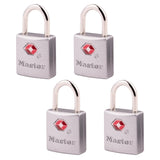 Master Lock Brass TSA Locks for Luggage with Key, TSA Approved Keyed Padlock for Backpacks, Suitcases, and Luggage, Zipper Lock, 4 Pack, 4683Q