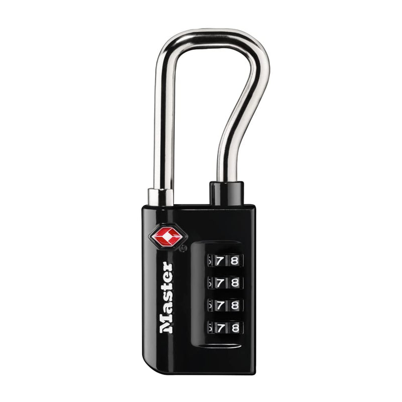 Master Lock Padlock, Set Your Own Combination TSA Accepted Luggage Lock, 1 - 5/16 in. Wide, 4696D, Black