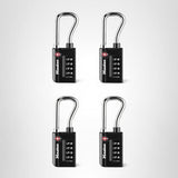 Master Lock Padlock, Set Your Own Combination TSA Accepted Luggage Lock, 1 - 5/16 in. Wide, Black, 4 pk, 4696EC4