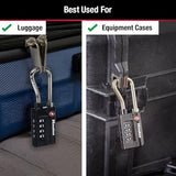 Master Lock Padlock, Set Your Own Combination TSA Accepted Luggage Lock, 1 - 5/16 in. Wide, Black, 4 pk, 4696EC4