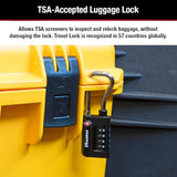 Master Lock Padlock, Set Your Own Combination TSA Accepted Luggage Lock, 1 - 5/16 in. Wide, Black, 4 pk, 4696EC4