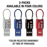 Master Lock Padlock, Set Your Own Combination TSA Locks for Luggage, Travel Zipper Lock with Cable Shackle is 1 - 3/16 in. Wide, Colors May Vary, 4688T, 2 Count (Pack of 1)