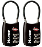Master Lock Padlock, Set Your Own Combination TSA Locks for Luggage, Travel Zipper Lock with Cable Shackle is 1-3/16 in. Wide, Colors May Vary, 4688T, 2 Count (Pack of 1)