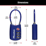 Master Lock Padlock, Set Your Own Combination TSA Locks for Luggage, Travel Zipper Lock with Cable Shackle is 1 - 3/16 in. Wide, Colors May Vary, 4688T, 2 Count (Pack of 1)