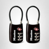 Master Lock Padlock, Set Your Own Combination TSA Locks for Luggage, Travel Zipper Lock with Cable Shackle is 1 - 3/16 in. Wide, Colors May Vary, 4688T, 2 Count (Pack of 1)