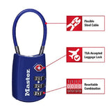 Master Lock Padlock, Set Your Own Combination TSA Locks for Luggage, Travel Zipper Lock with Cable Shackle is 1 - 3/16 in. Wide, Colors May Vary, 4688T, 2 Count (Pack of 1)