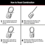 Master Lock Padlock, Set Your Own Combination TSA Locks for Luggage, Travel Zipper Lock with Cable Shackle is 1 - 3/16 in. Wide, Colors May Vary, 4688T, 2 Count (Pack of 1)
