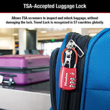 Master Lock Padlock, Set Your Own Combination TSA Locks for Luggage, Travel Zipper Lock with Cable Shackle is 1 - 3/16 in. Wide, Colors May Vary, 4688T, 2 Count (Pack of 1)