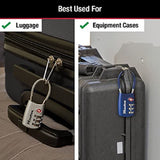 Master Lock Padlock, Set Your Own Combination TSA Locks for Luggage, Travel Zipper Lock with Cable Shackle is 1 - 3/16 in. Wide, Colors May Vary, 4688T, 2 Count (Pack of 1)