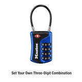 Master Lock Set Your Own Combination TSA Approved Luggage Lock, Colors May Vary; 3 pk; 4697EC3