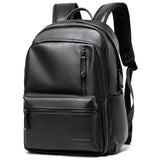 MATE ELAN Laptop Backpack For Men Women Waterproof 15 Inch Pu Leather Black Casual Backapck For Work Business Travel College