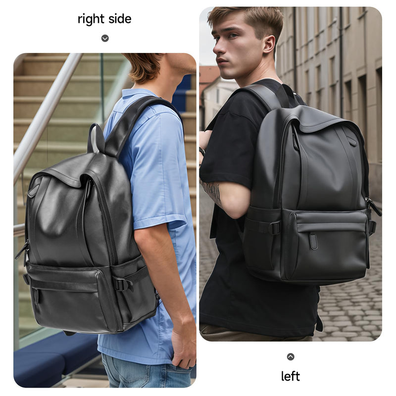 MATE ELAN Laptop Leather Travel Backpack For Men Water - Repellent Carry On Back Pack For Travel Business Work computer Backpacks Fit 15.6" Laptop