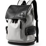 MATE ELAN Vintage Leather Travel Backpack For Men Fit 15.6 inch Laptop Waterproof Large School Casual Bookbag Work College Smooth Zipper Backpack Gift