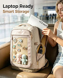 MATEIN HER Travel Backpack 18x14x8 with Clear Ita Bag Pocket, TSA Airline Approved Underseat Backpack, Personal Item Carry-on Bag Fits 17" Laptop & 40 oz Tumbler, Travel Gifts for Daughter Women