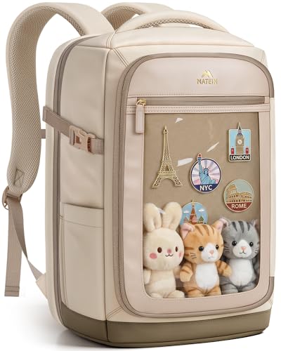 MATEIN HER Travel Backpack 18x14x8 with Clear Ita Bag Pocket, TSA Airline Approved Underseat Backpack, Personal Item Carry-on Bag Fits | Backpacks4Less